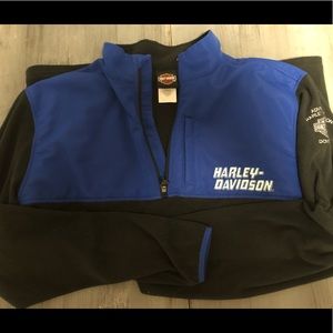 Blue & black Harley Davidson pull over sweatshirt